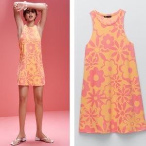 Zara Jacquard Terrycloth Dress